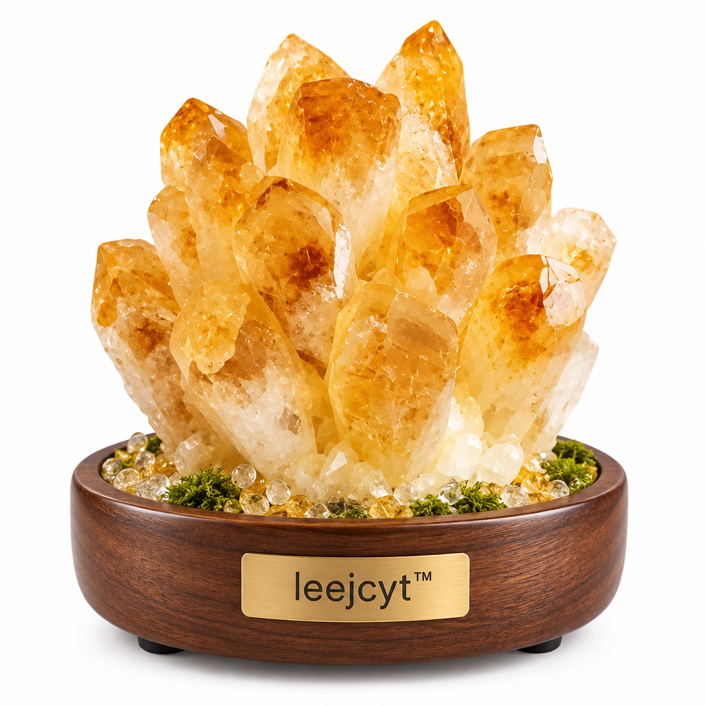 Light-Up Citrine Crystal Cluster Decor