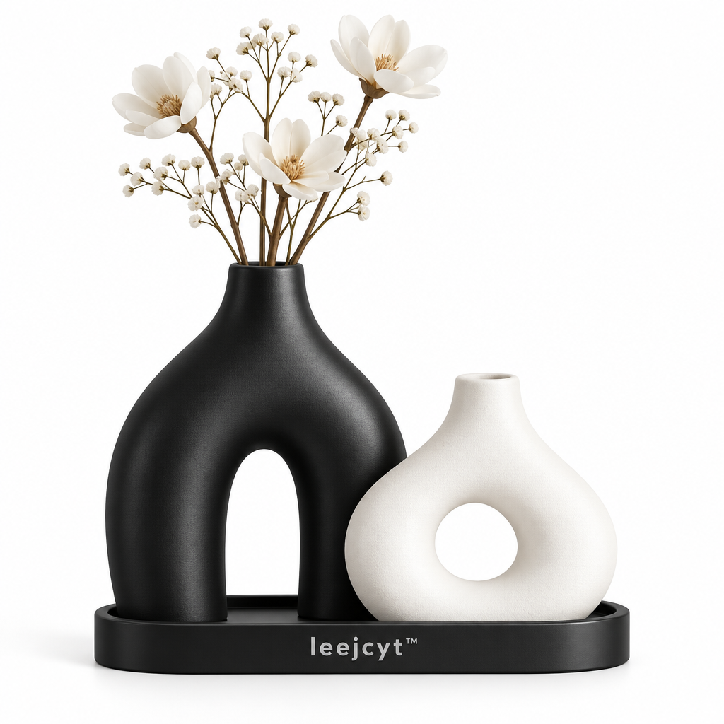 Modern Abstract Ceramic Vase Set