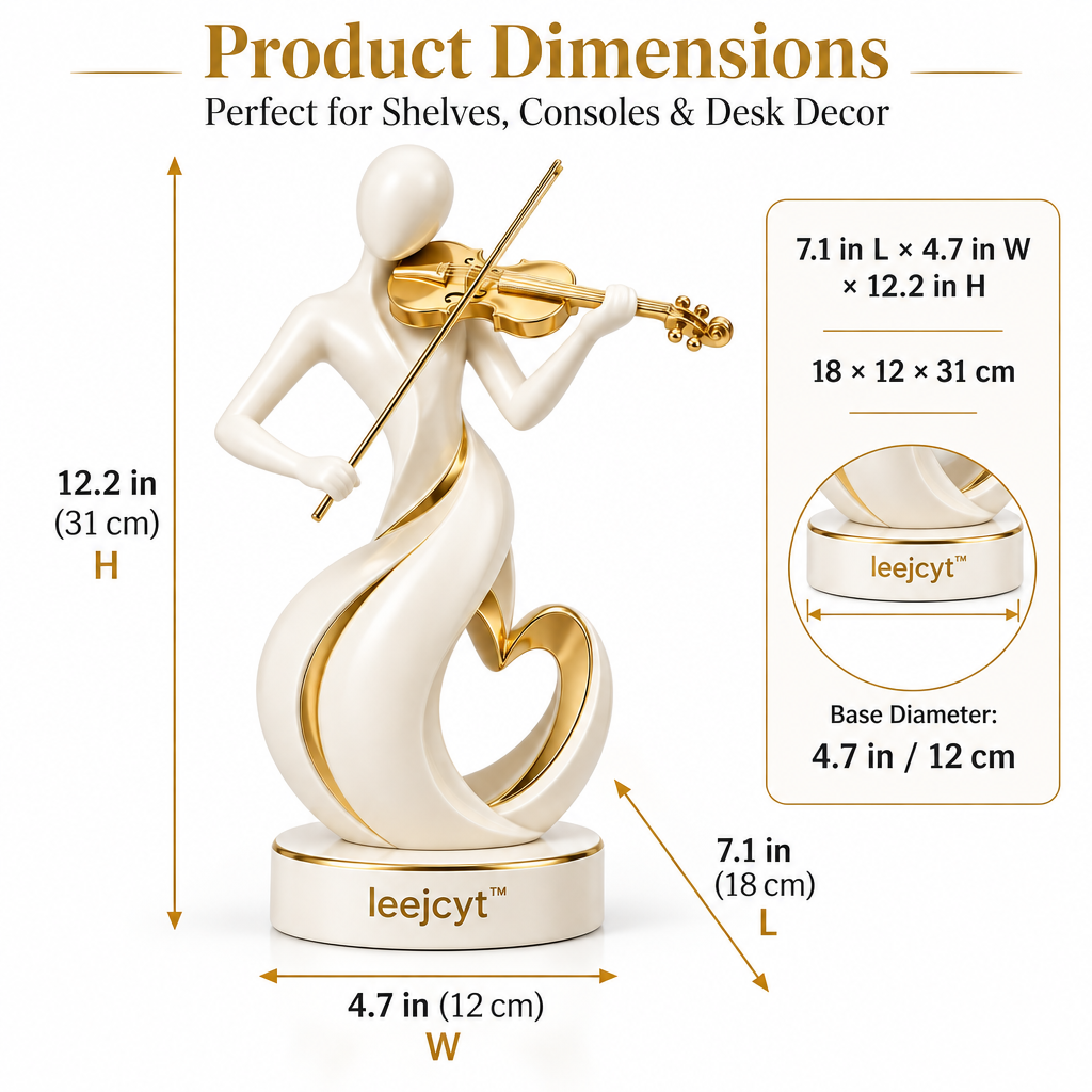 Modern Violinist Sculpture Figurine