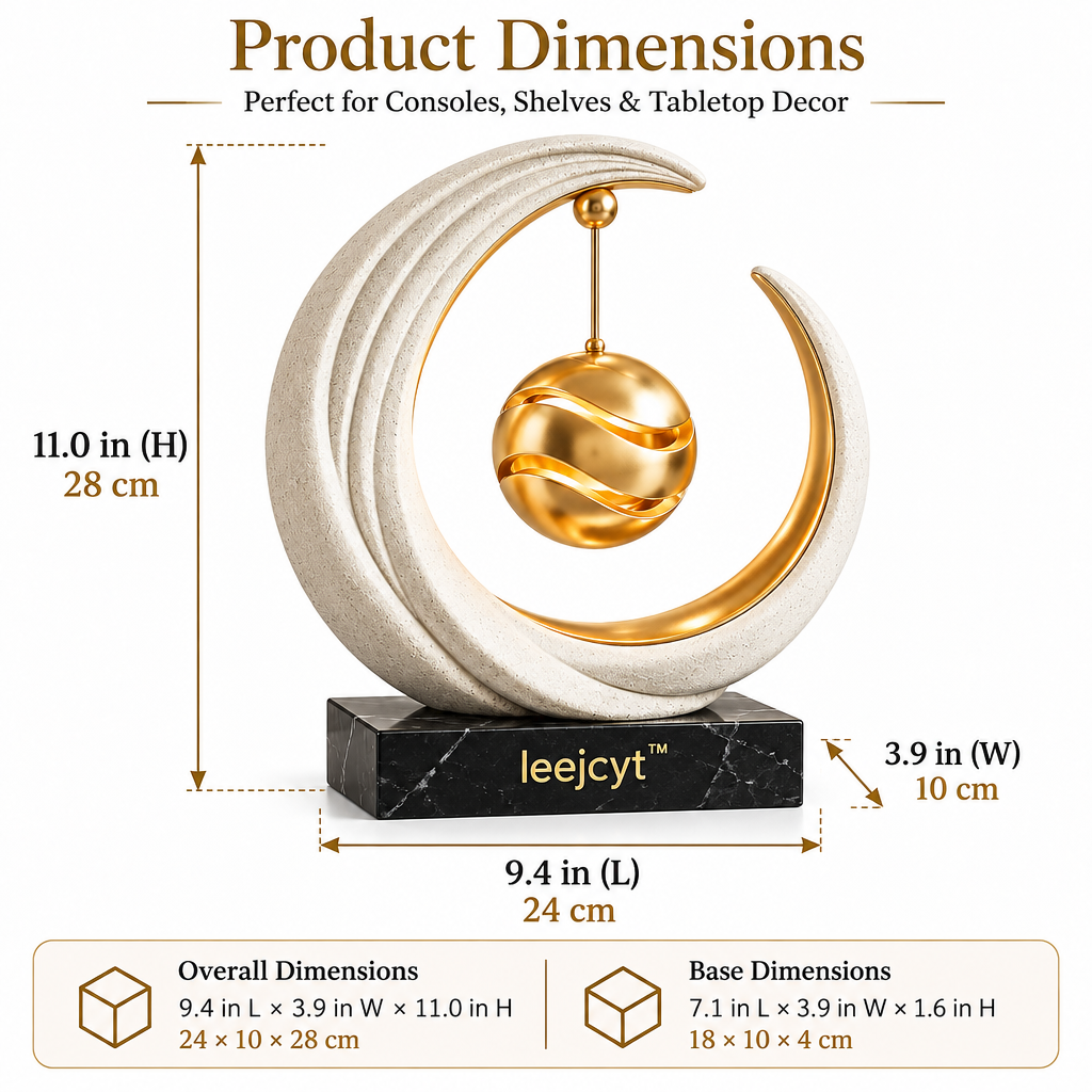 Modern Crescent Moon Sculpture Decor