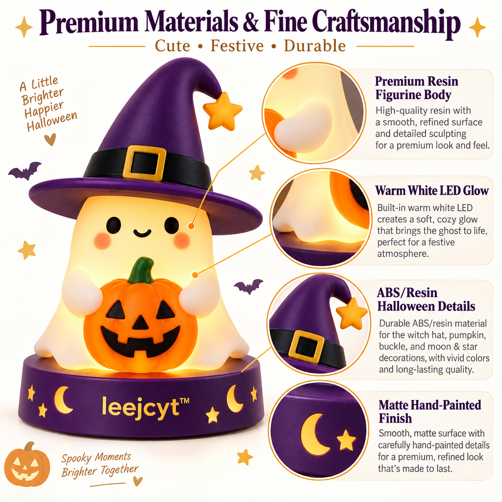 Light-Up Halloween Ghost Figurine