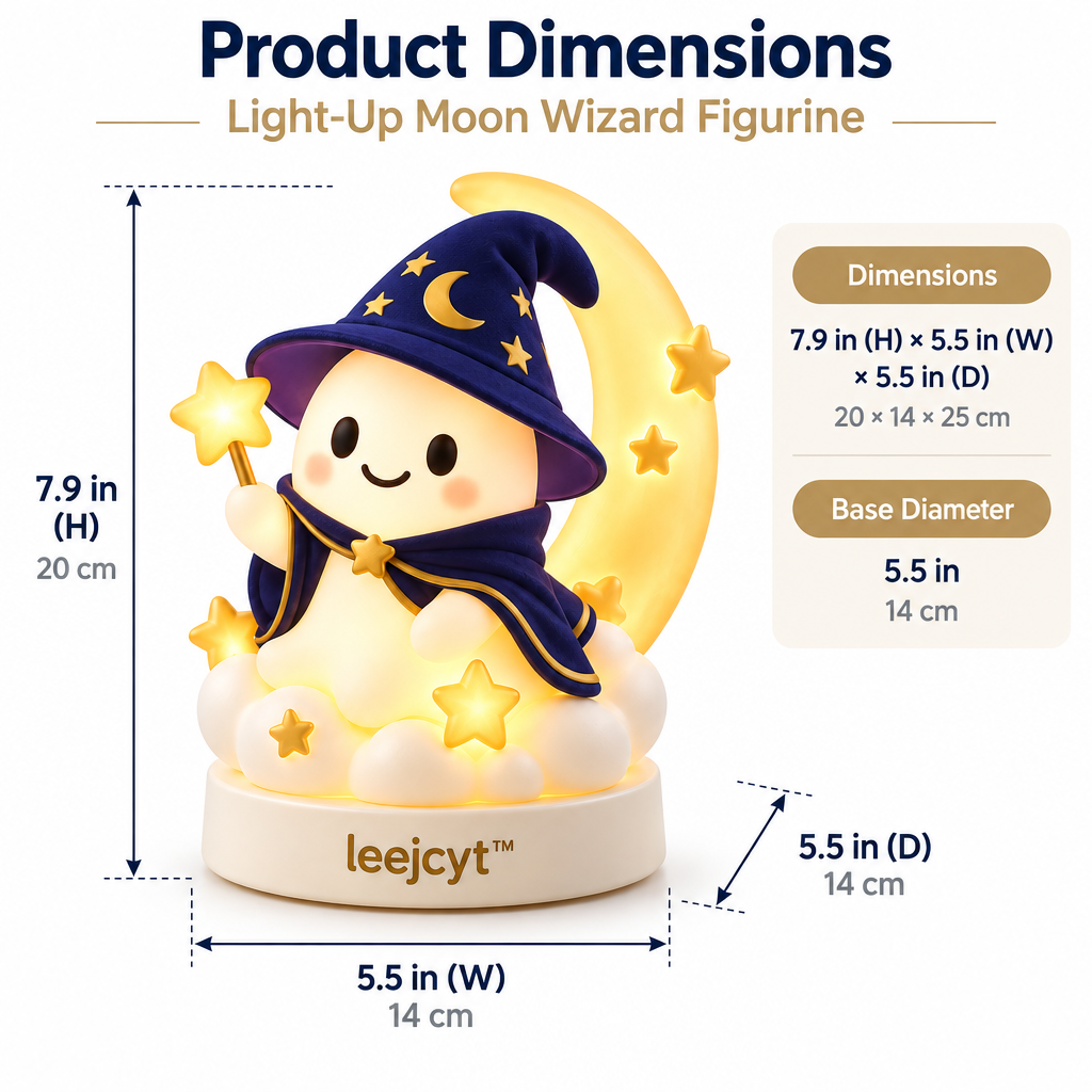 Light-Up Moon Wizard Figurine