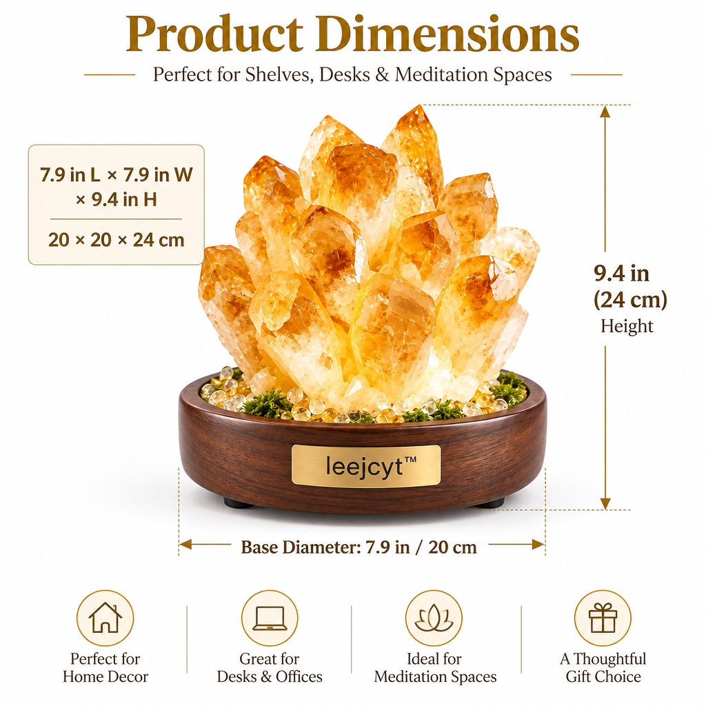 Light-Up Citrine Crystal Cluster Decor