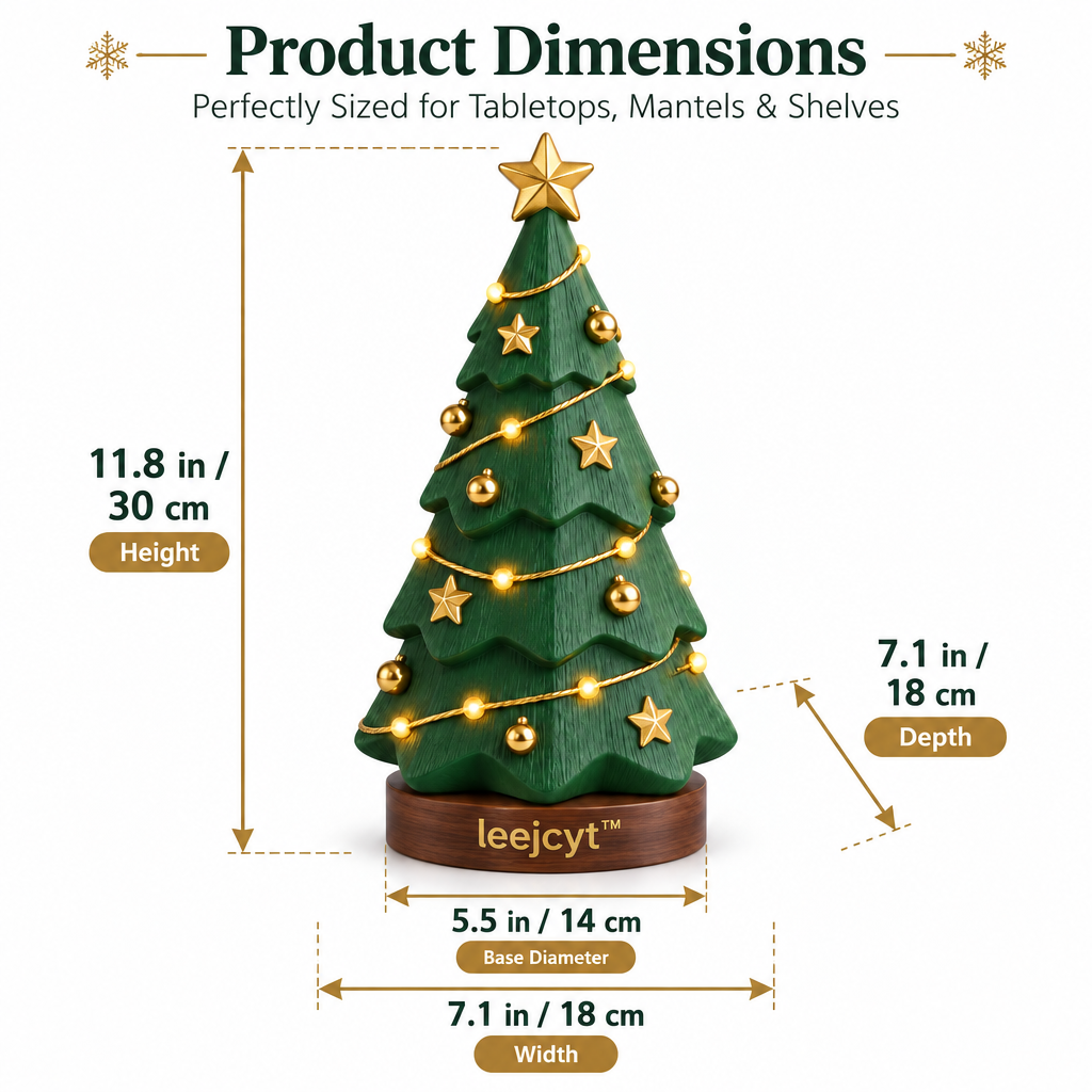 Light-Up Christmas Tree Figurine