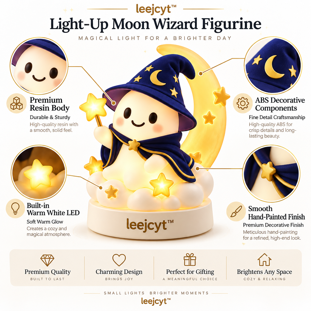 Light-Up Moon Wizard Figurine