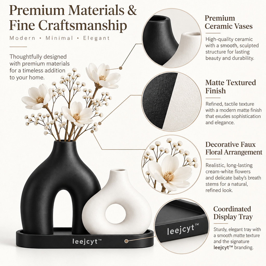 Modern Abstract Ceramic Vase Set