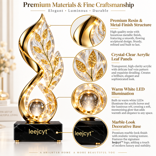 Golden Leaf Light Sculpture Decor
