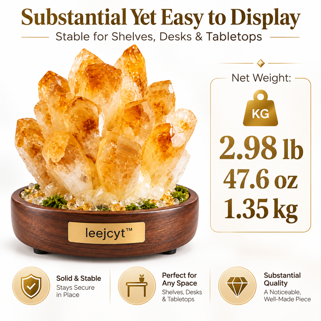 Light-Up Citrine Crystal Cluster Decor