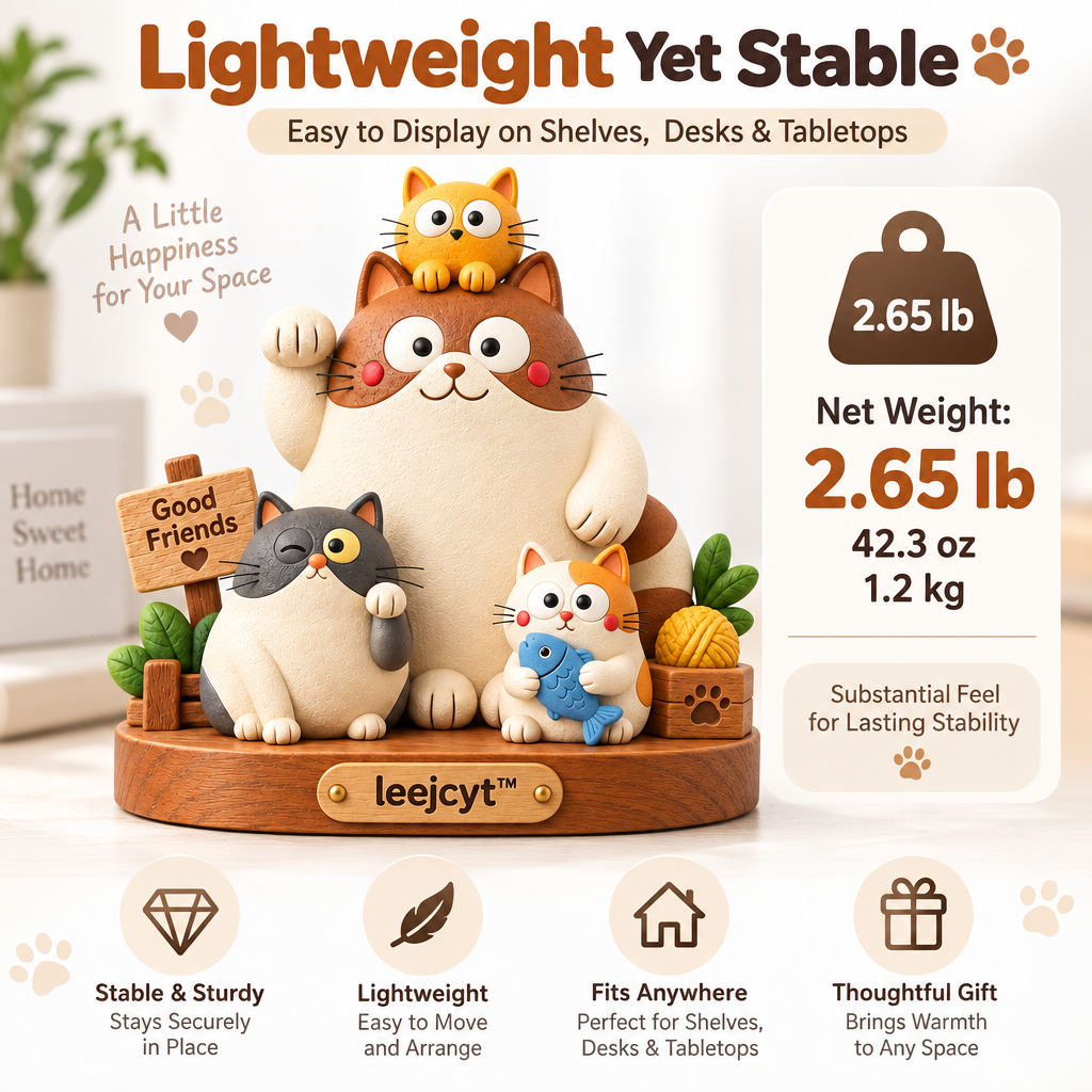 Cute Cat Family Figurine Decor
