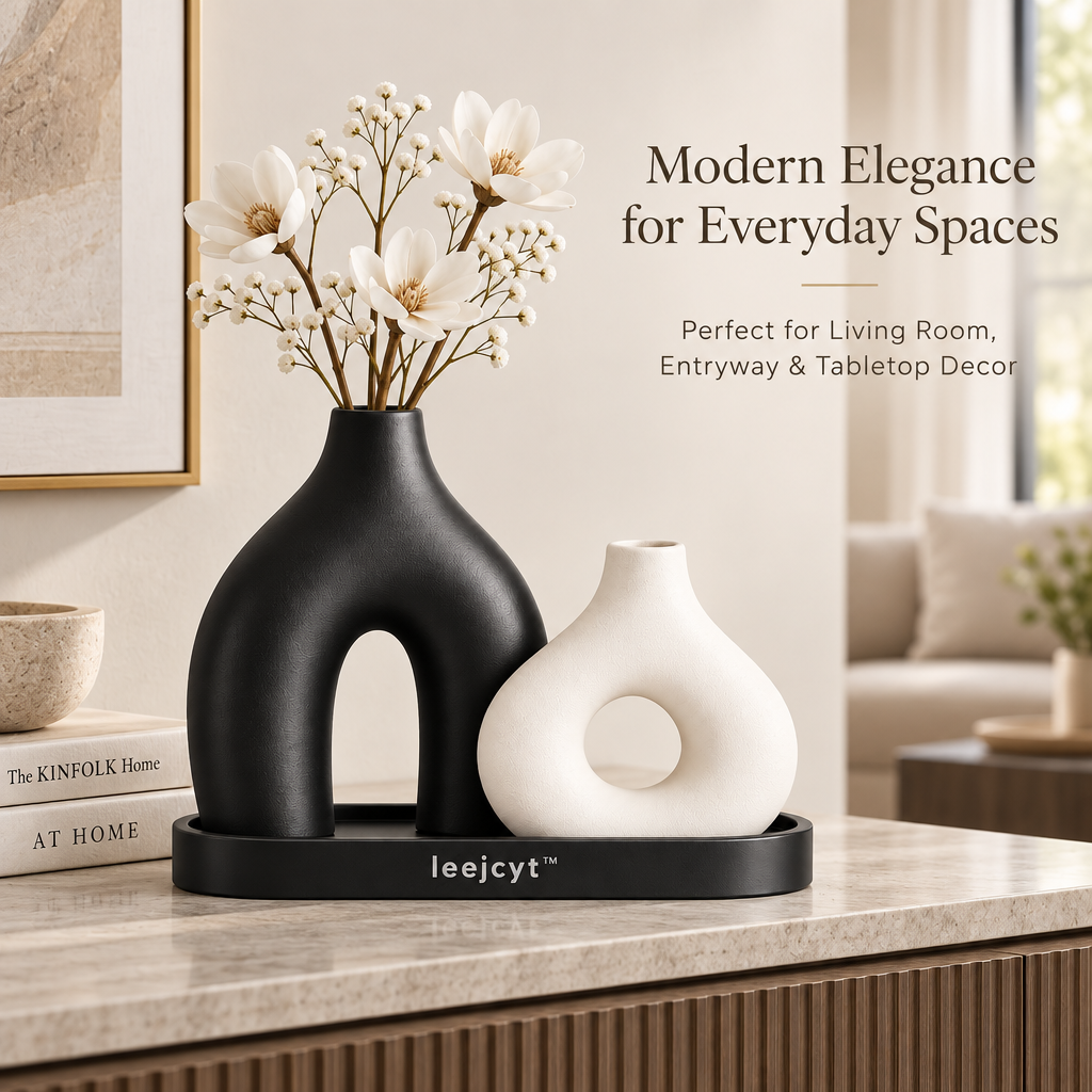Modern Abstract Ceramic Vase Set