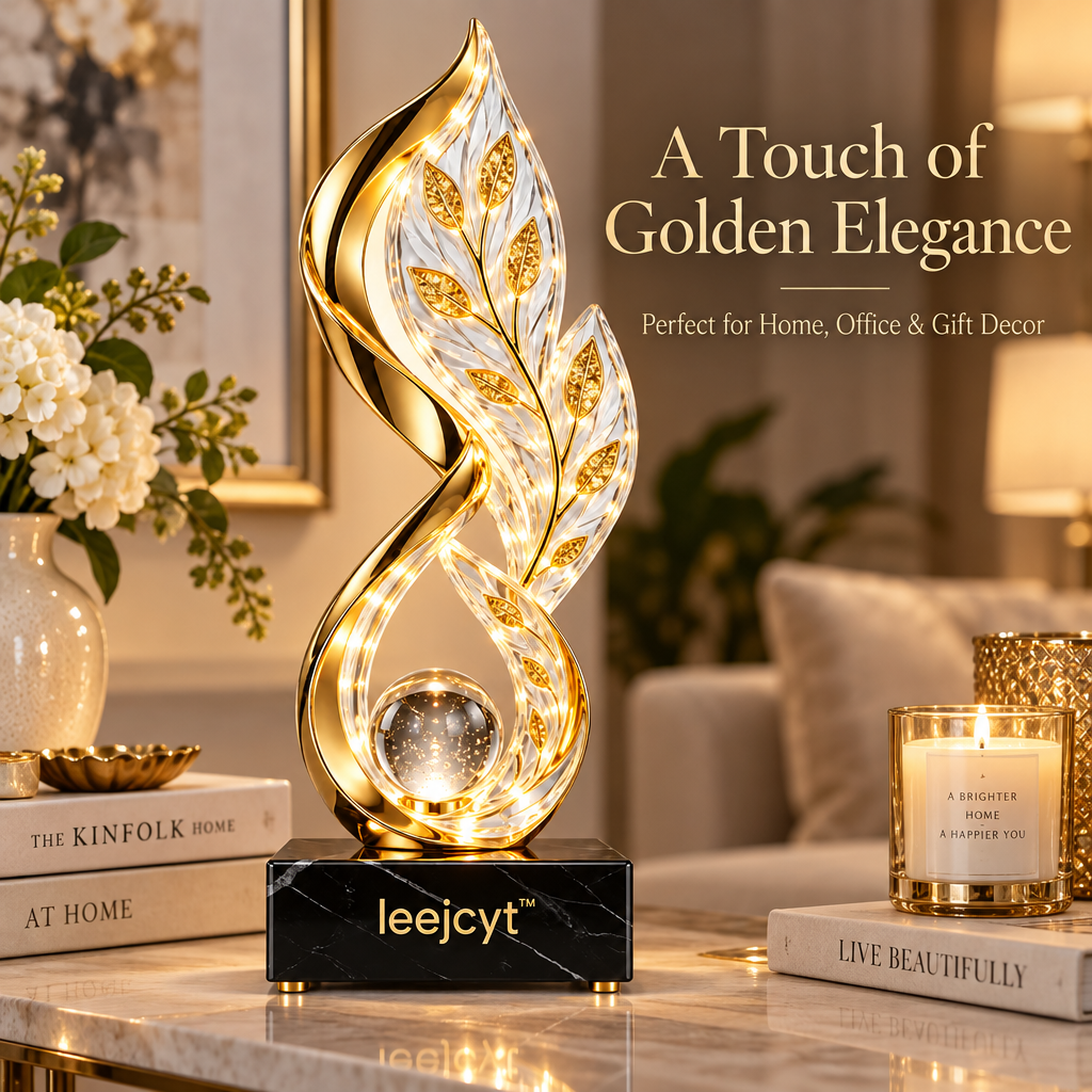 Golden Leaf Light Sculpture Decor