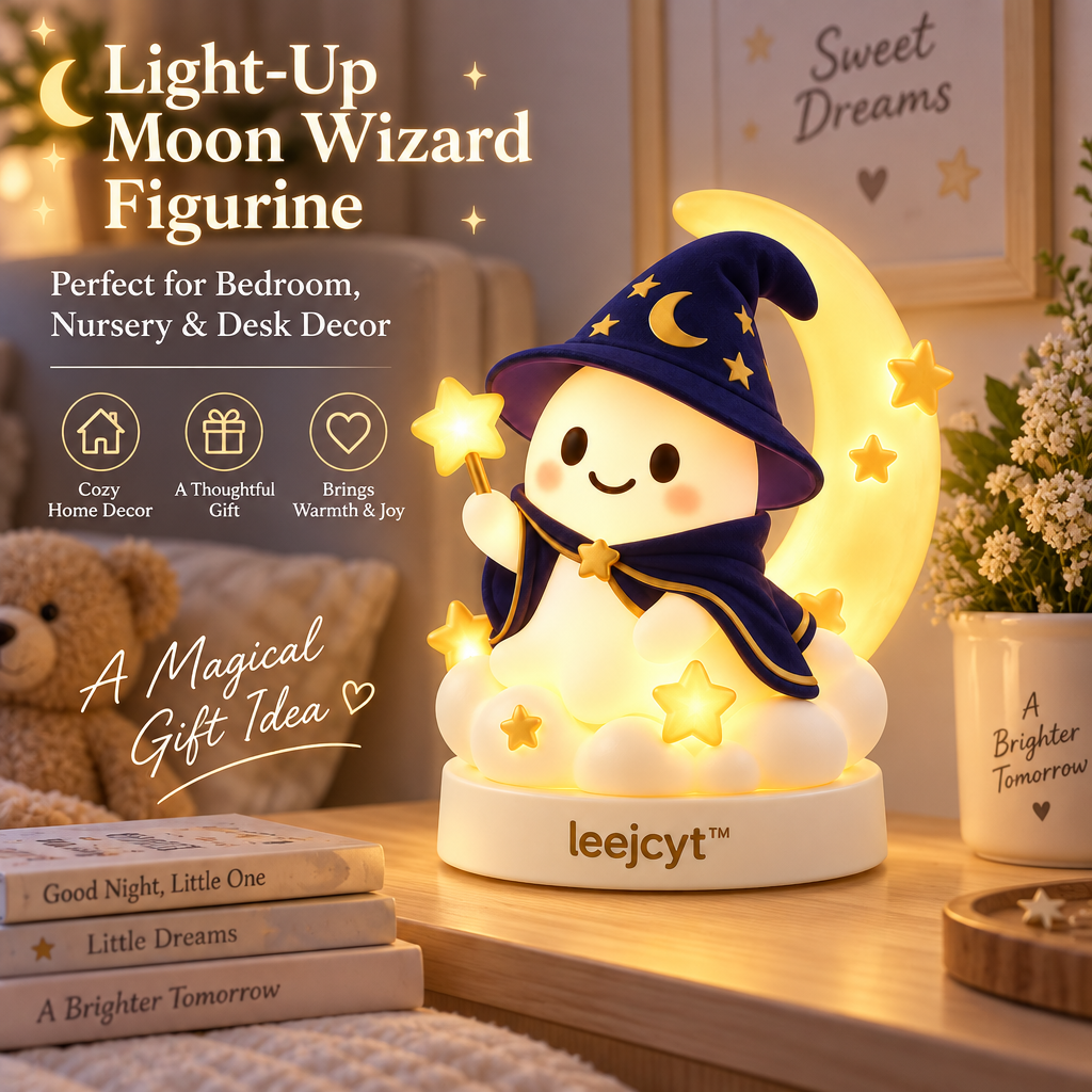 Light-Up Moon Wizard Figurine