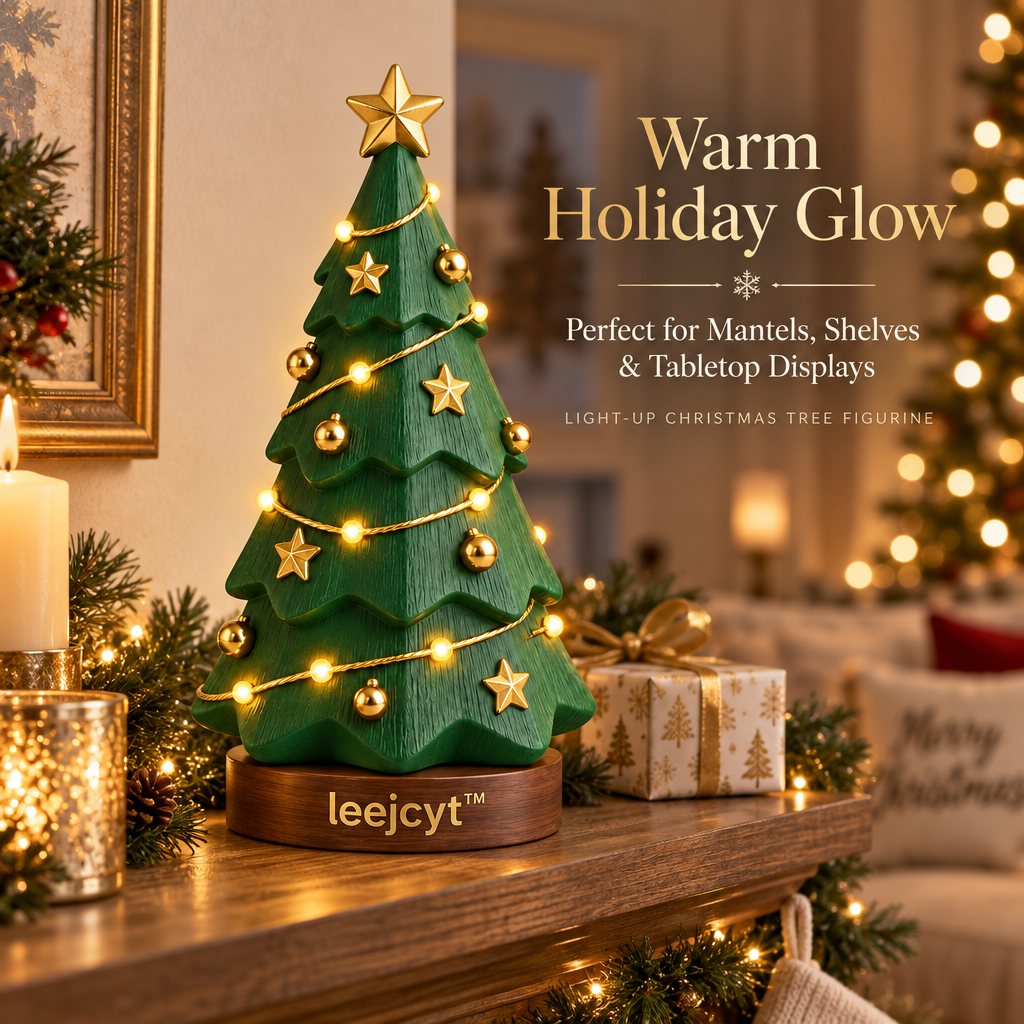 Light-Up Christmas Tree Figurine