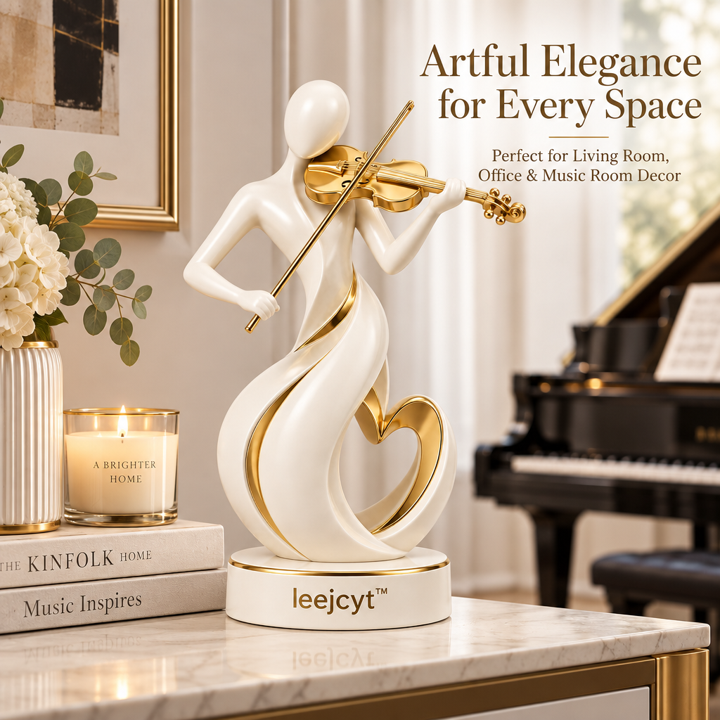 Modern Violinist Sculpture Figurine